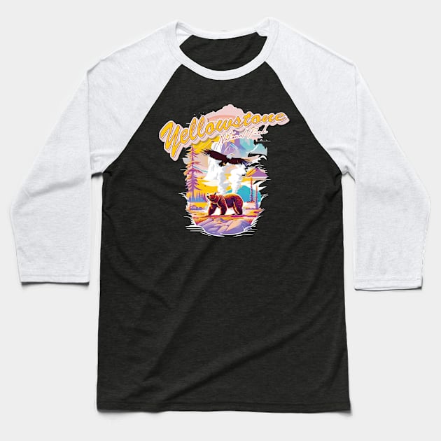 Wonders of the Wilderness: Exploring Yellowstone National Park Baseball T-Shirt by Meryarts